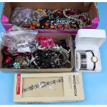 Large collection of costume jewellery to include watches