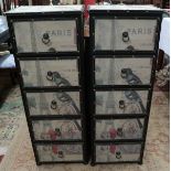 Pair of vintage style chests - Approx H: 114cm