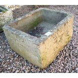 Antique stone trough - Approx W: 62cm D: 51cm H: 33cm