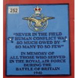 Reproduction cast 'RAF' plaque