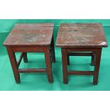 2 rustic painted side tables