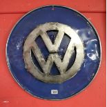 Oil can sculpture of VW sign