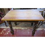 Barley-twist oak table - Approx L: 102cm W: 72cm H: 70cm