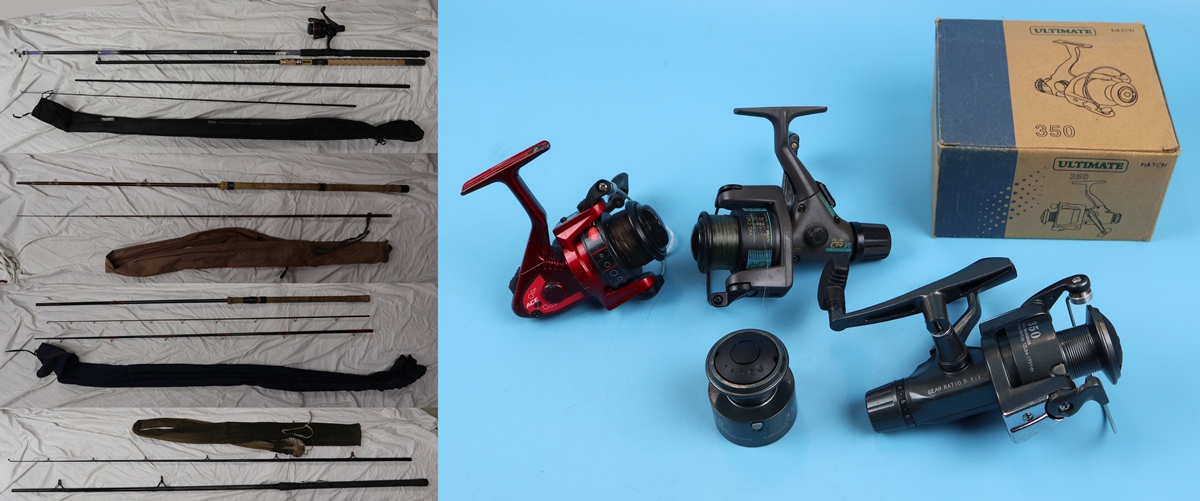 Collection of fishing rods & reels