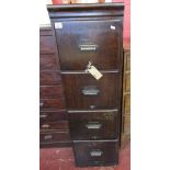 Early 20C oak filing cabinet