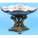 Gilt and porcelain tazza 1875 - Approx H: 25cm