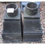Pair of Victorian cast iron hoppers