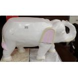 Heavy painted carved elephant stool