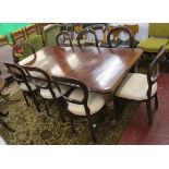 Mahogany wind out table & set of 8 balloon back chairs - Approx table size L: 203cm W: 105cm H: