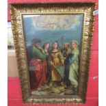 Oleograph heavy set gilt frame