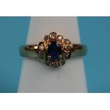 18ct sapphire & diamond ring