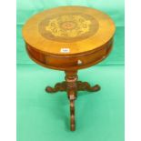 Small inlaid drum table