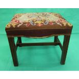 Mahogany framed tapestry footstool