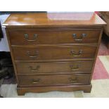 Mahogany slim gent's chest of 4 drawers - Approx W: 76cm D: 32cm H: 75cm