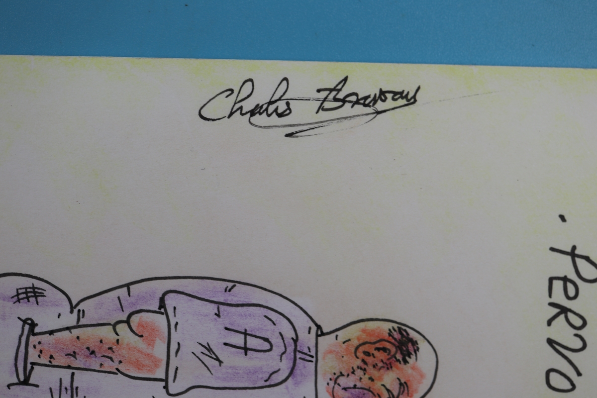 4 original Charles Bronson 6 x 4 postcards - Hand drawn & signed - Image 8 of 16