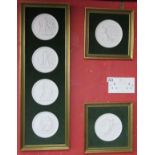 Bisque plaques in 3 frames