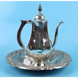 Silver plate bowl & coffee pot