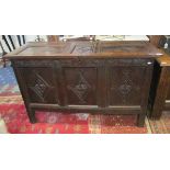 17C oak coffer - Approx W: 132cm D: 54cm H: 77cm