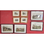 Collection of 8 framed pictures to include set of 4 hunting prints