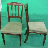 Set of 5 mahogany framed dining chairs