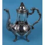 Silver French teapot (Minerva hallmark) - Approx gross weight 987g