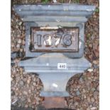 Victorian cast iron hopper marked 1876
