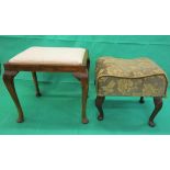 2 footstools on pedestal legs