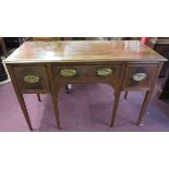 Walnut inlaid writing table - Approx W: 121cm D: 55cm H: 77cm