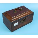 Walnut inlaid tea caddy