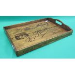 Wooden advertising tray