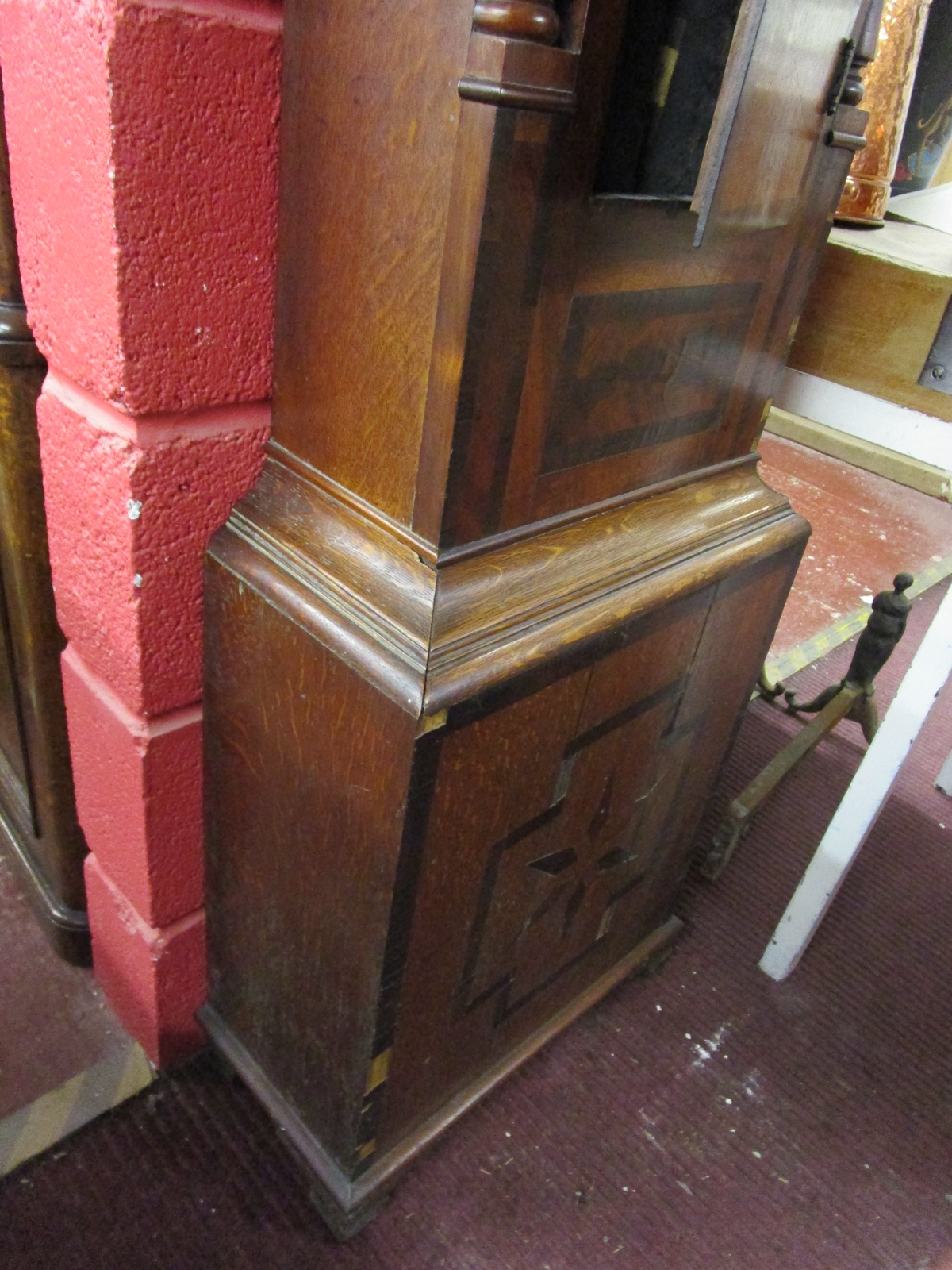 Georgian 8 day grandfather clock by John Mason of Worcester in good working order - Image 11 of 12