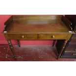 Regency galleried 2 drawer writing table