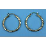 Silver gilt hoop earrings