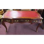 Large reproduction French writing table - Approx W: 158cm D: 79cm H: 82cm