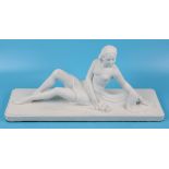 Plaster figure - Reclining nude - Approx L: 51cm