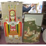 2 x 1970's wool tapestries