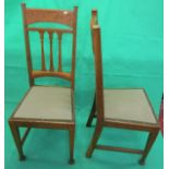 Pair of oak framed Deco dining chairs