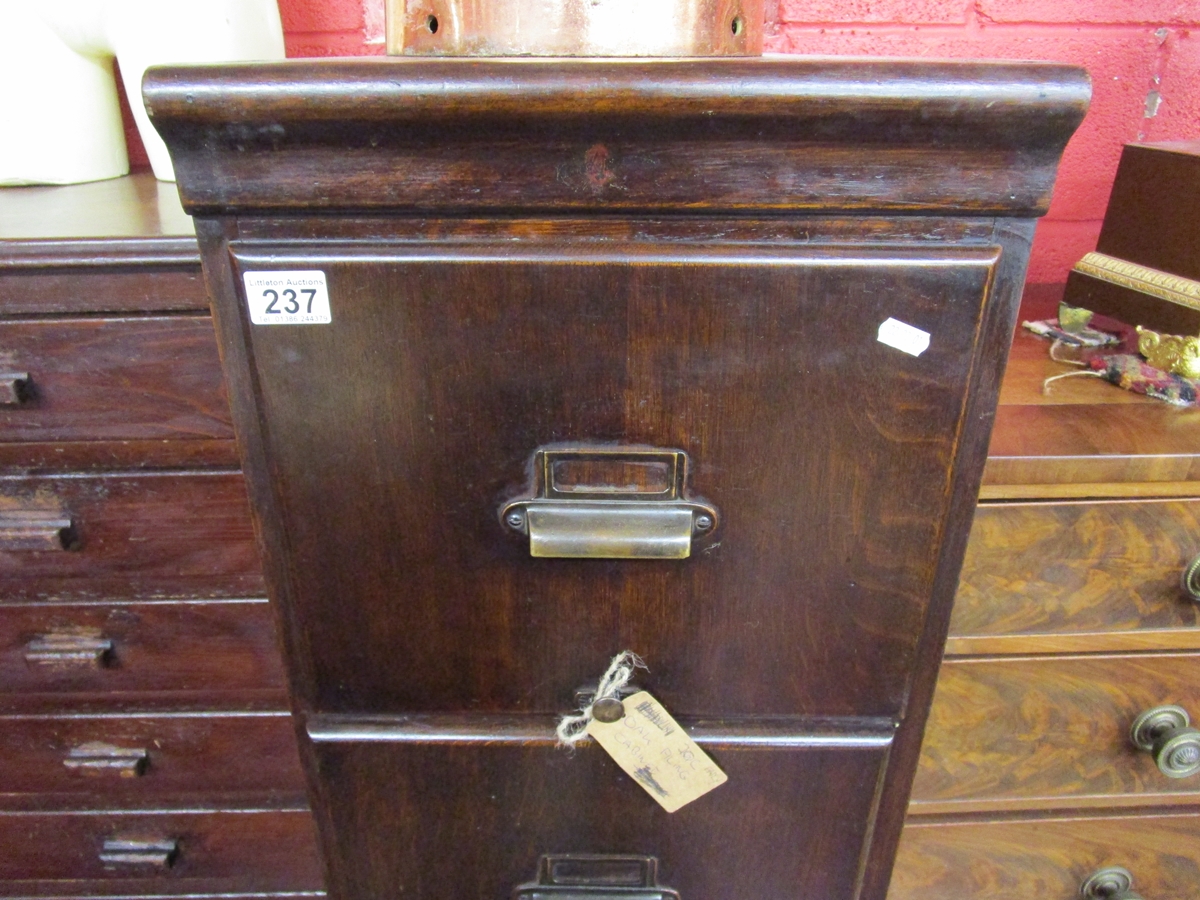 Early 20C oak filing cabinet - Image 2 of 7