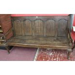 Antique oak bench - Approx W: 184cm D: 71cm H: 104cm