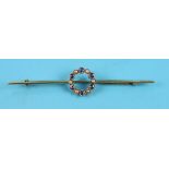 Antique 15ct sapphire & pearl set brooch