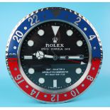 Good quality reproduction Rolex advertising clock with sweeping second hand - GMT Master 2 Pepsi