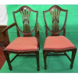 Set of 8 Hepplewhite style chairs to include 2 carvers