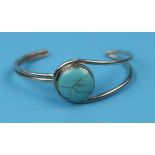 Silver & turquoise bangle