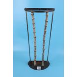 Early metal & bamboo stick stand - Approx H: 52cm