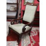 Regency armchair with scroll arms