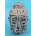 Terracotta buddhas head - Approx H: 27cm