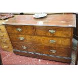 Walnut chest 2 over 2 drawers - Approx W: 107cm D: 53cm H: 77cm