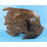 Carved wooden fish
