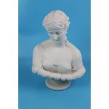 Bisque bust of lady - Approx H: 35cm