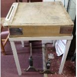 Vintage butchers block on metal stand